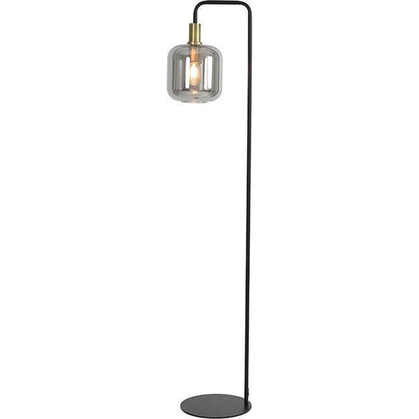 Vloerlamp 28x155 cm LEKAR antiek brons+smoke glas-LIGHT & LIVING [BO] (verlichting)-Bouwhof shop (6969684328624)