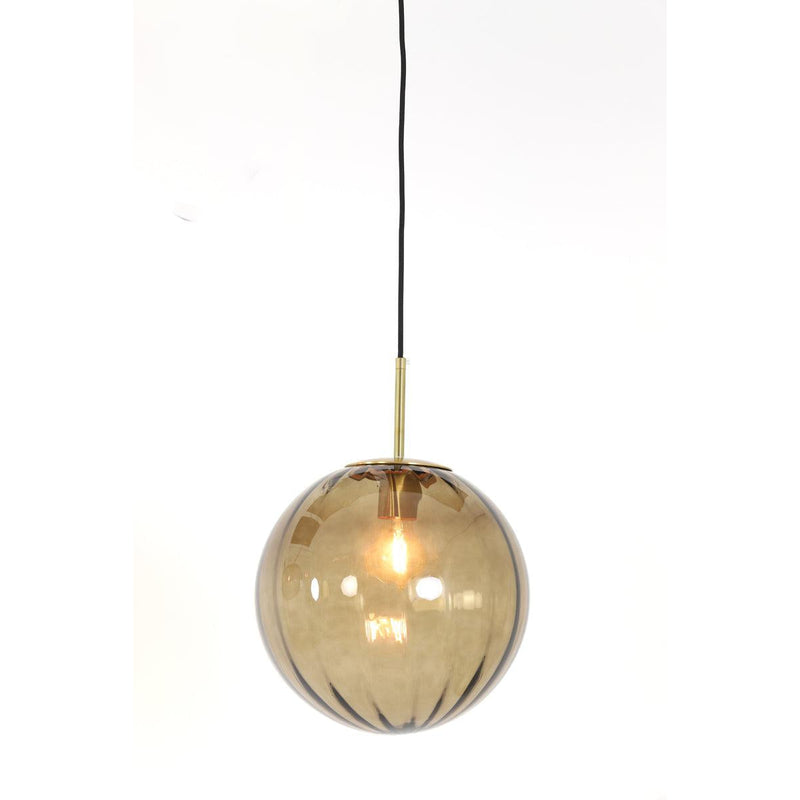 Light & Living hanglamp 30 Magdala glas bruin+goud-LIGHT & LIVING [BO] (verlichting)-Bouwhof shop