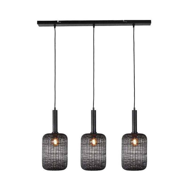 Light & Living hanglamp 3L 100x22x55 Lekang mat zwart-LIGHT & LIVING [BO] (verlichting)-Bouwhof shop