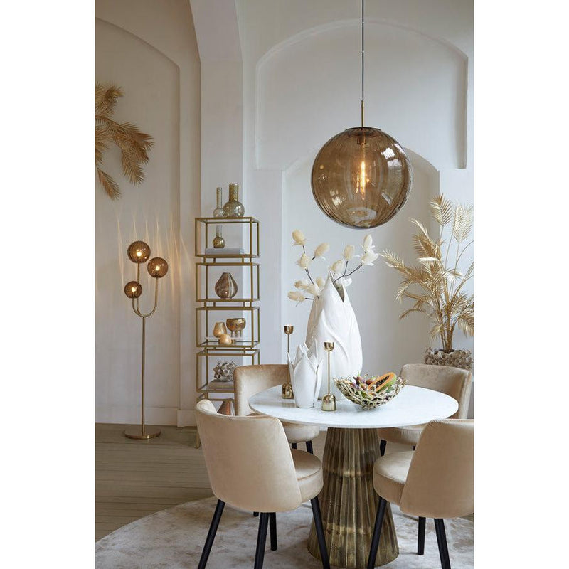 Light & Living hanglamp 48 Magdala glas bruin+goud-LIGHT & LIVING [BO] (verlichting)-Bouwhof shop