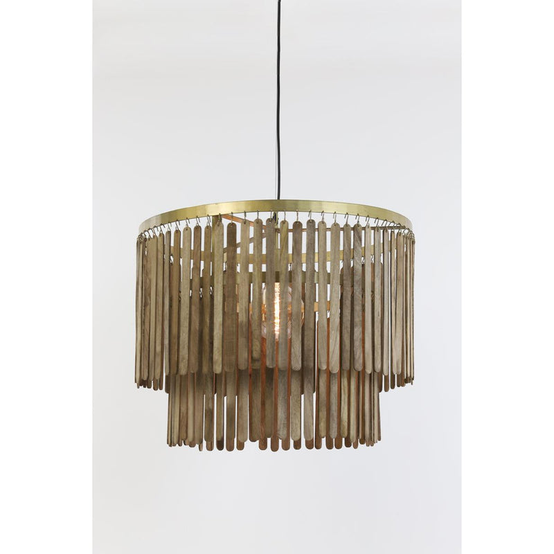 Light & Living hanglamp 60x43 Gularo hout donker bruin-LIGHT & LIVING [BO] (verlichting)-Bouwhof shop