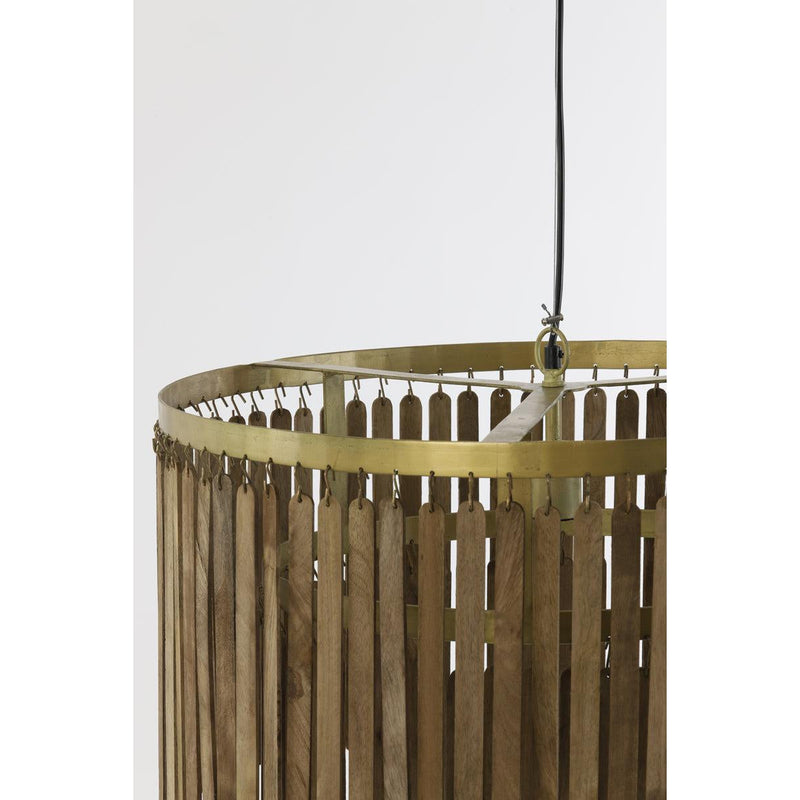 Light & Living hanglamp 60x43 Gularo hout donker bruin-LIGHT & LIVING [BO] (verlichting)-Bouwhof shop