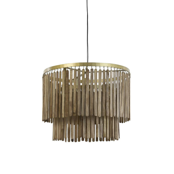 Light & Living hanglamp 60x43 Gularo hout donker bruin-LIGHT & LIVING [BO] (verlichting)-Bouwhof shop