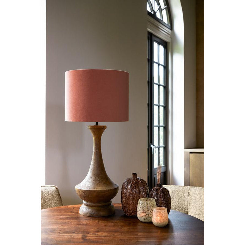 Light & Living lampvoet 28x66 Nicolo hout mat donker bruin-LIGHT & LIVING [BO] (verlichting)-Bouwhof shop