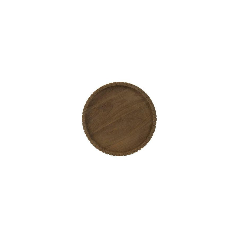 Light & Living schaal op voet 28x10 Caleta hout mat donker bruin-LIGHT & LIVING [BO] (wonen)-Bouwhof shop