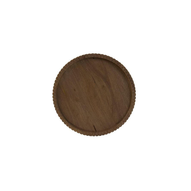 Light & Living schaal op voet 38x13 Caleta hout mat donker bruin-LIGHT & LIVING [BO] (wonen)-Bouwhof shop
