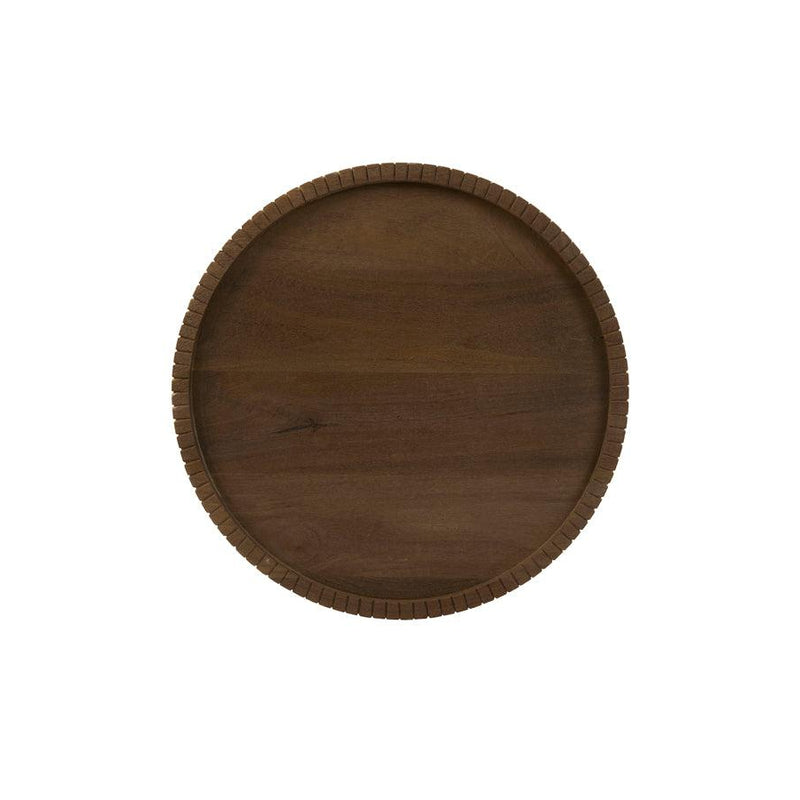 Light & Living schaal op voet 48x17 Caleta hout mat donker bruin-LIGHT & LIVING [BO] (wonen)-Bouwhof shop