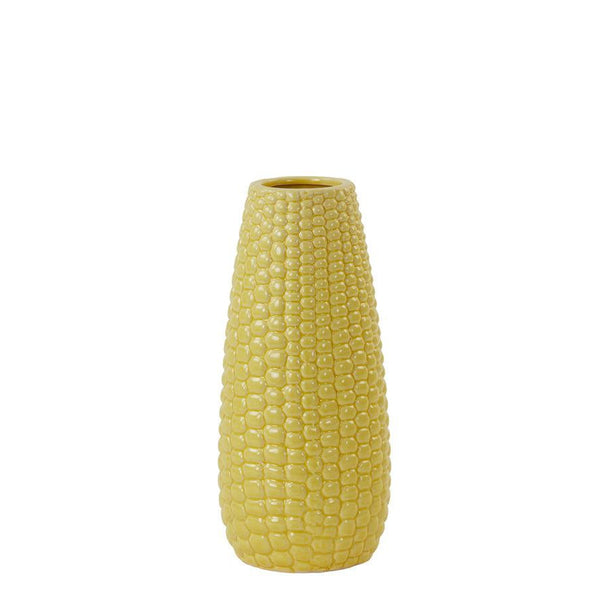!Light & Living vaas 14x31 cm Corn keramiek geel! (7062315532464)