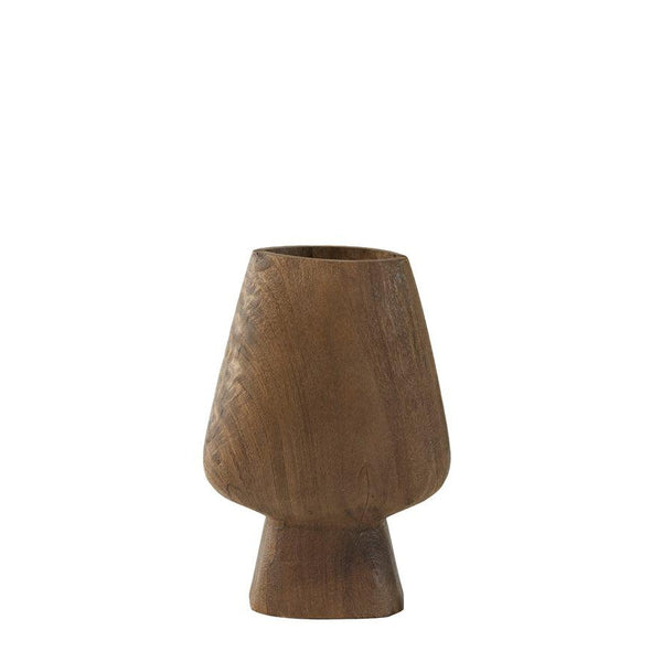 Light & Living vaas 20x10x29cm Sedilo hout mat donker bruin-LIGHT & LIVING [BO] (wonen)-Bouwhof shop