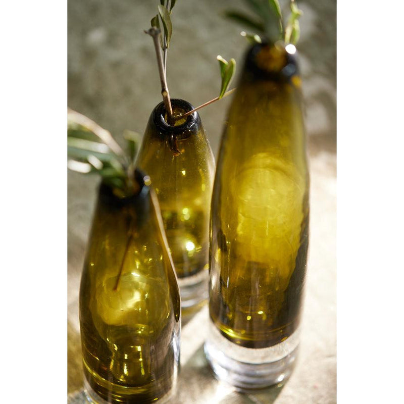 Light & Living vaas 7.5x22.5 Estua glas olive groen-LIGHT & LIVING [BO] (wonen)-Bouwhof shop