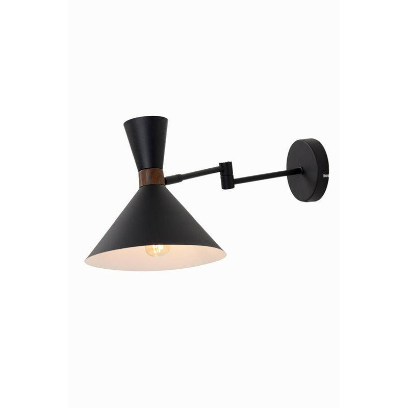 Light & Living wandlamp 25x25x50.5 Hoodies mat zwart-LIGHT & LIVING [BO] (verlichting)-Bouwhof shop