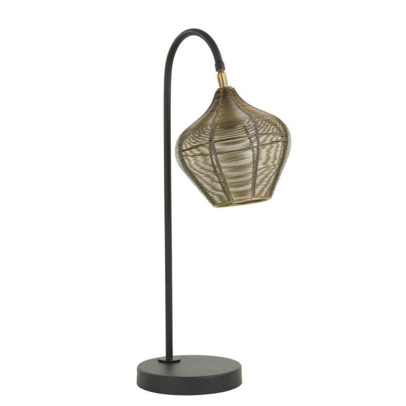 Tafellamp 27x20x61 cm ALVARO antiek brons+mat zwart-LIGHT & LIVING [BO] (verlichting)-Bouwhof shop (6969655656624)