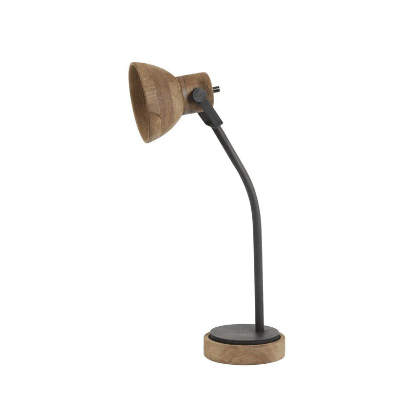 LIGHT & LIVING BUREAULAMP 30X18X64 CM IMBERT DONKER BRUIN-MAT ZWART-LIGHT & LIVING [BO] (verlichting)-Bouwhof shop (6153329836208)