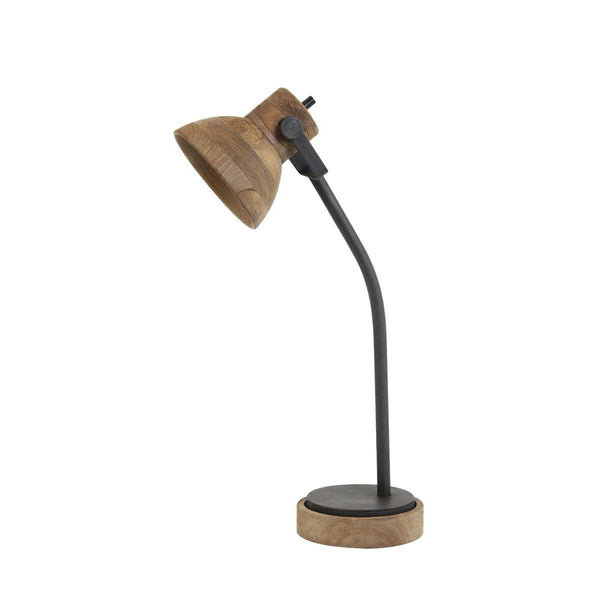 BUREAULAMP 30X18X64 CM IMBERT DONKER BRUIN-MAT ZWART-LIGHT & LIVING [BO] (verlichting)-Bouwhof shop (6153329836208)