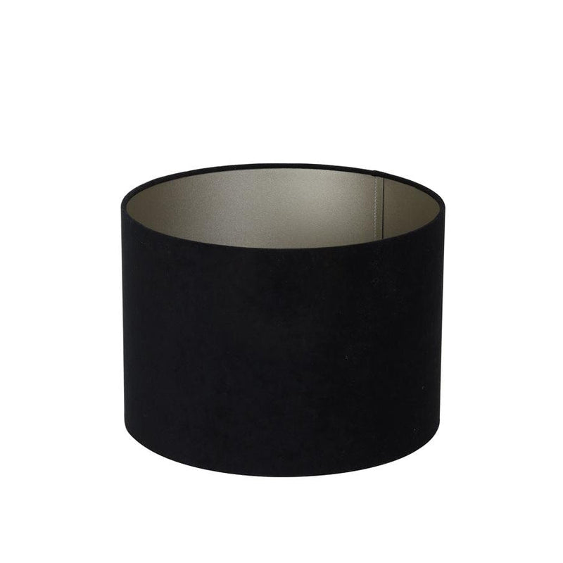 Light & living  kap cilinder 30-30-21 cm velours zwart-taupe (6162816041136)