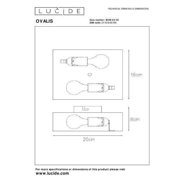 Lucide Ovalis wandlamp 2xE14 zwart-LUCIDE (verlichting)-Bouwhof shop