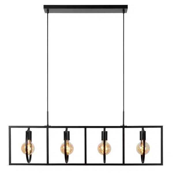 Lucide Suus hanglamp 4xE27 zwart-LUCIDE (verlichting)-Bouwhof shop