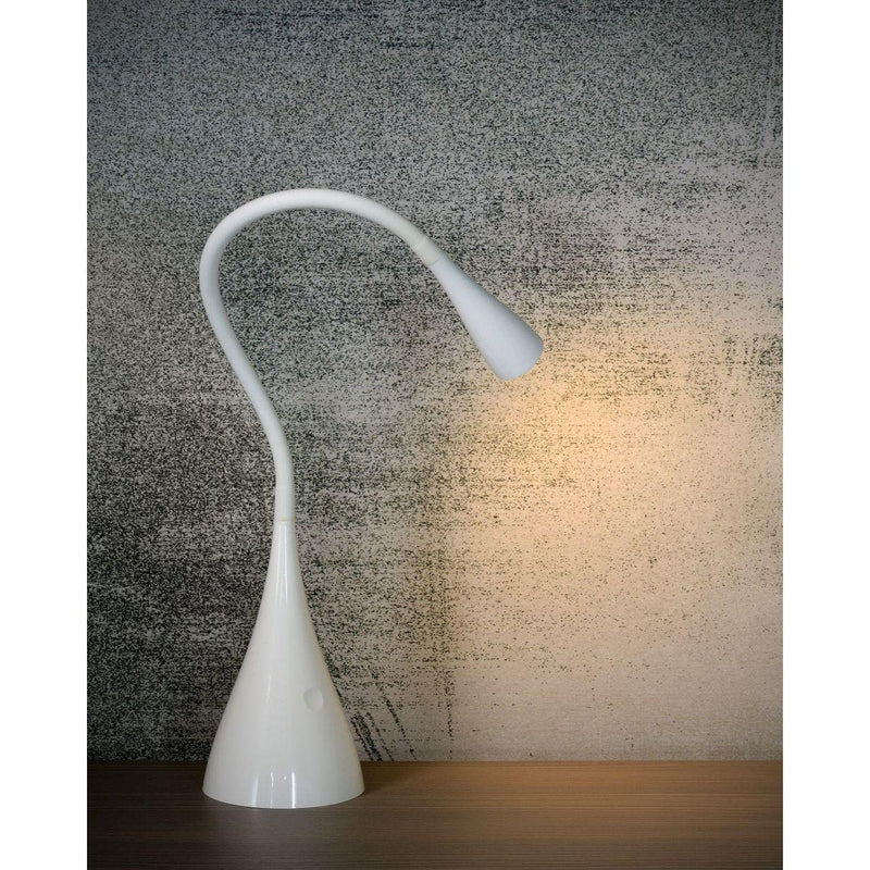 Lucide ZOZY - Bureaulamp - Ø 20 cm - LED Dimb. - 1x3W 3000K - Wit-LUCIDE (verlichting)-Bouwhof shop (6651534016688)