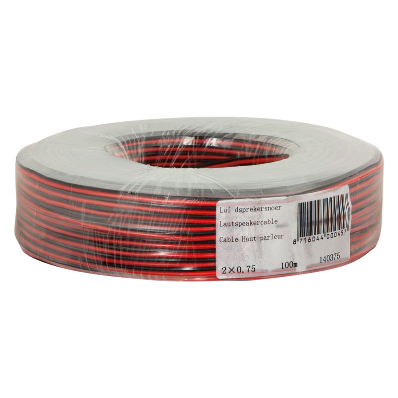 Luidsprekersnoer 2 x 0.75 mm². 100 m rood-zwart-SHI (electra)-Bouwhof shop