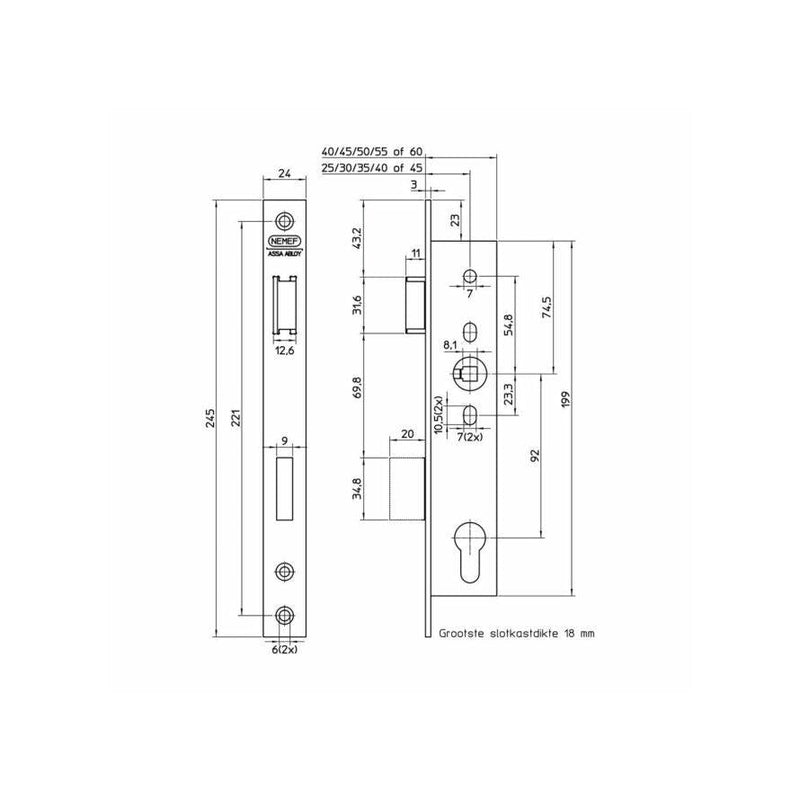 Nemef smalslot BSW 9602/07-30 PC92 RS (7034084163760)