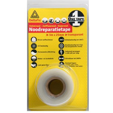 NOODREPARATIETAPE TRANSP. 3MX25MM.-DELTAFIX-Bouwhof shop (6162820432048)