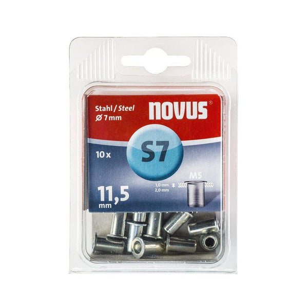 NOVUS BLINDKLINKMOER M5 X 11.5MM. STAAL. 10 ST.-VAN SPIJK (ijzerwaren)-Bouwhof shop (6140523380912)