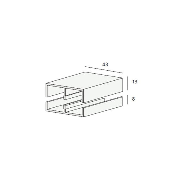 Onder schuifrailprofiel 2x18mm Wit 2.6 mtr.-HEERING [BO]-Bouwhof shop (7001155207344)