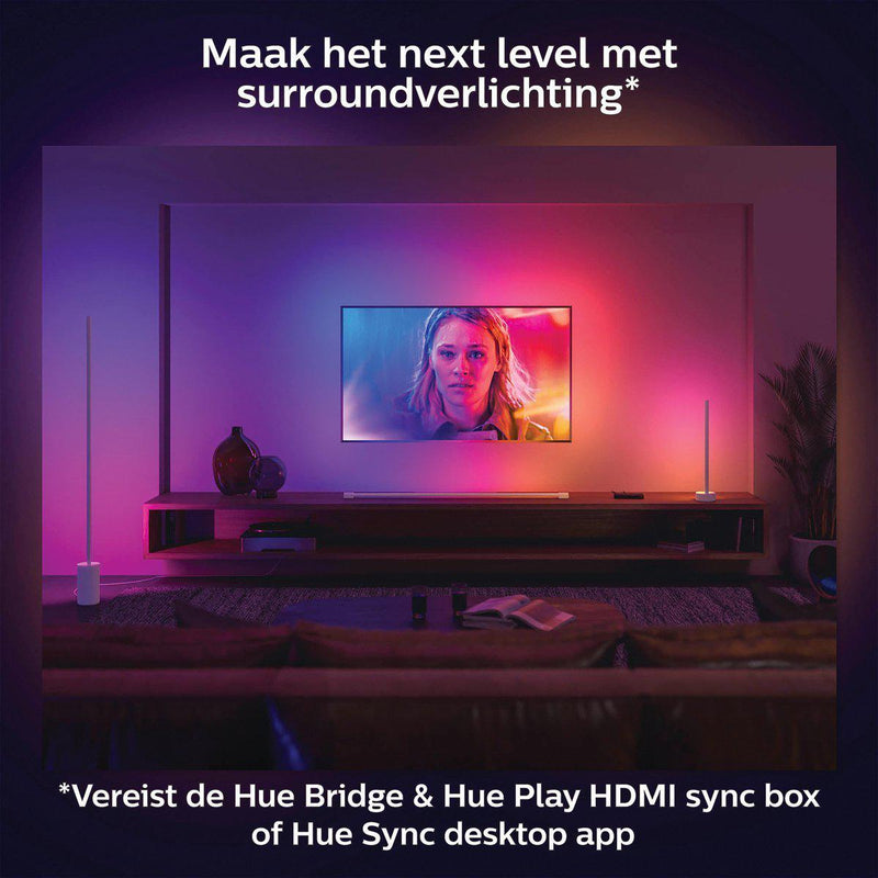 Philips Hue gradient Signe vloerlamp - wit en gekleurd licht - zwart-PHILIPS NEDERLAND [BO] (verlichting)-Bouwhof shop (6933746909360)