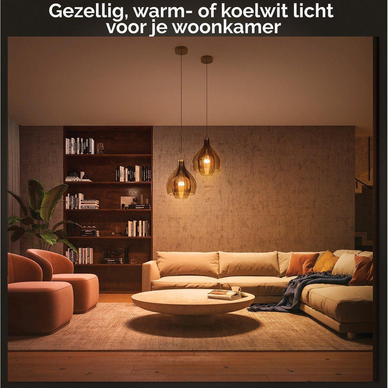 Philips Hue starterkit - warm tot koelwit licht - 3 lampen - E27 - 1100lm - 1 dimmer switch-PHILIPS NEDERLAND [BO] (verlichting)-Bouwhof shop (6933747859632)