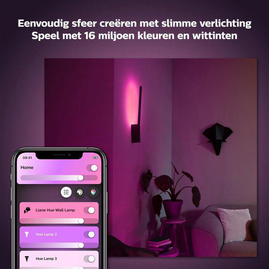 Philips Hue wandlamp Liane, zwart, wit en gekleurd licht-PHILIPS NEDERLAND [BO] (verlichting)-Bouwhof shop (6969702023344)