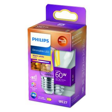 Philips LED Kogellamp Transparant 60W E27 Dimbaar Warm Wit Licht-PHILIPS NEDERLAND [BO] (lichtbronnen)-Bouwhof shop (7034087375024)