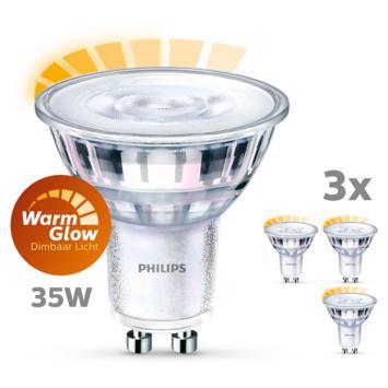 Philips LED spot GU10 35W 3 stuks warmglow dimbaar-PHILIPS NEDERLAND (lichtbronnen)-Bouwhof shop (6147895886000)