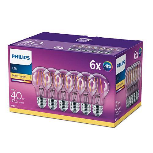 PHILIPS LED CLASSIC 40W A60 E27 WW CL ND 6CT/4-PHILIPS NEDERLAND (lichtbronnen)-Bouwhof shop (6138313998512)