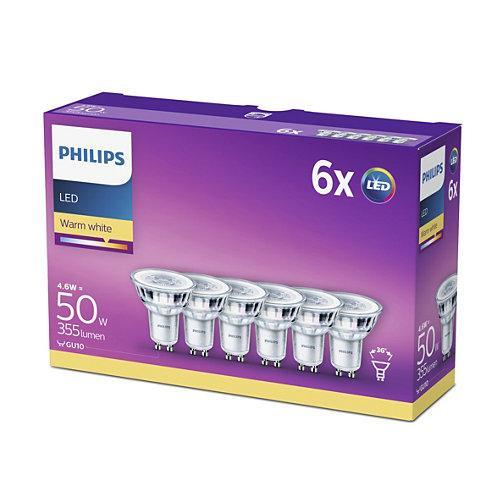 PHILIPS LED CLASSIC 50W GU10 WW 36D ND 6CT/4-PHILIPS NEDERLAND (lichtbronnen)-Bouwhof shop (6138314031280)