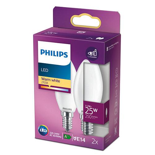 PHILIPS LED KAARS E14 MAT 25W WARM WIT LICHT (2 STUKS)-PHILIPS NEDERLAND (lichtbronnen)-Bouwhof shop (6147895328944)