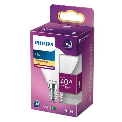 PHILIPS LED KOGELLAMP E14 MAT 40W WARM WIT LICHT-PHILIPS NEDERLAND (lichtbronnen)-Bouwhof shop (6147893100720)