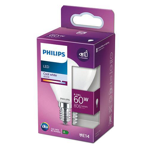 PHILIPS LED KOGELLAMP E14 MAT 60W KOEL WIT LICHT-PHILIPS NEDERLAND (lichtbronnen)-Bouwhof shop (6147892936880)