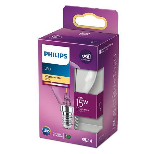 PHILIPS LED KOGELLAMP E14 TRANSPARANT 15W WARM WIT LICHT-PHILIPS NEDERLAND (lichtbronnen)-Bouwhof shop (6147893231792)