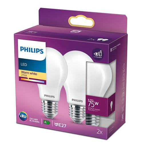 PHILIPS LED LAMP E27 MAT 75W WARM WIT LICHT (2 STUKS)-PHILIPS NEDERLAND (lichtbronnen)-Bouwhof shop (6147895722160)