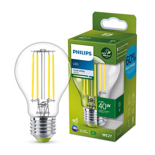 Philips led lamp transparant - 40 w - e27 - koelwit licht-PHILIPS NEDERLAND [BO] (lichtbronnen)-Bouwhof shop (6964068942000)