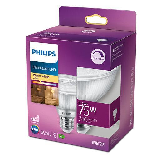 PHILIPS LED PAR E27 TRANSPARANT 75W DIMBAAR WARM WIT LICHT-PHILIPS NEDERLAND (lichtbronnen)-Bouwhof shop (6147891200176)