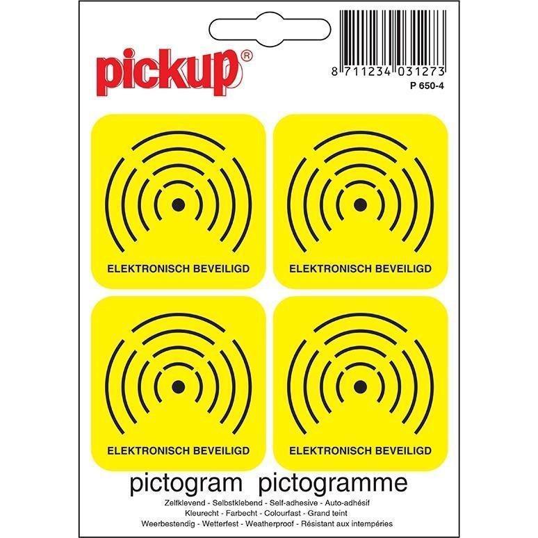 Pictogram 100x100 mm. Elektronisch beveiligd-PICKUP STICKERS [BO]-Bouwhof shop (6690967879856)