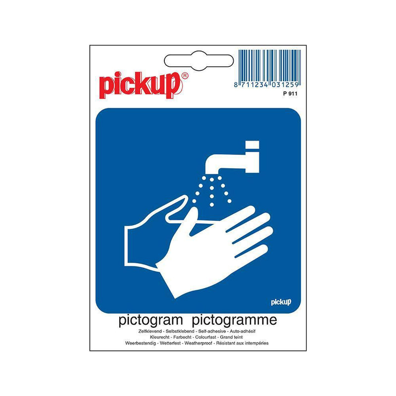 PICTOGRAM 100X100 MM. HANDEN WASSEN VERPLICHT-PICKUP STICKERS [BO]-Bouwhof shop (6165697855664)