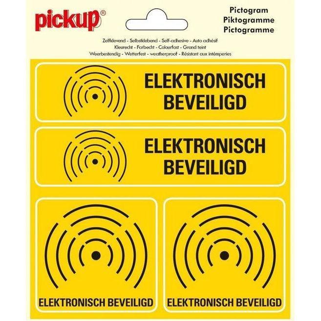 Pictogram Vinyl 150x150 mm. 4 op 1 Elektronisch beveiligd-PICKUP STICKERS [BO]-Bouwhof shop (6690981314736)