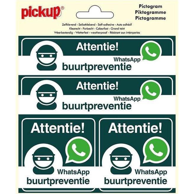 Pictogram Vinyl 150x150 mm. 4 op 1 WhatsApp Buurtpreventie-PICKUP STICKERS [BO]-Bouwhof shop (6690981380272)