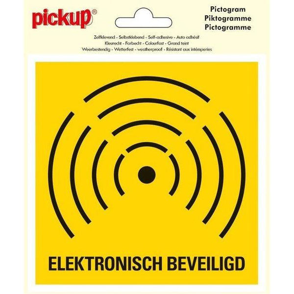 Pictogram Vinyl 150x150 mm. Elektronisch beveiligd-PICKUP STICKERS [BO]-Bouwhof shop (6690981052592)