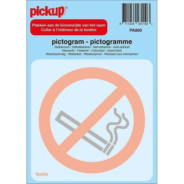 Pictogram achter glas 100x100 mm. Verboden te roken-PICKUP STICKERS [BO]-Bouwhof shop (6690981544112)