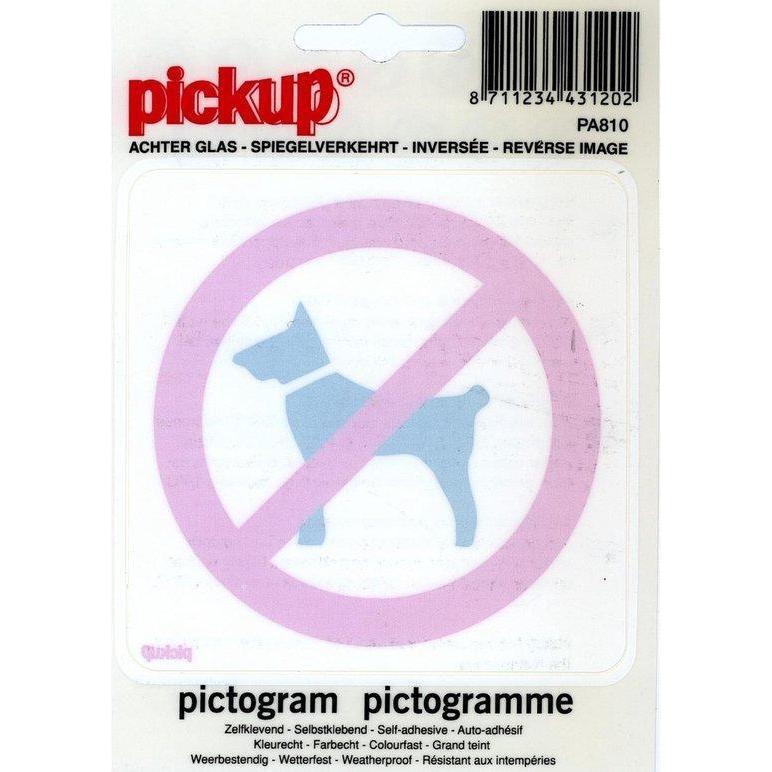 Pictogram achter glas 100x100 mm. Verboden voor honden-PICKUP STICKERS [BO]-Bouwhof shop (6690981576880)