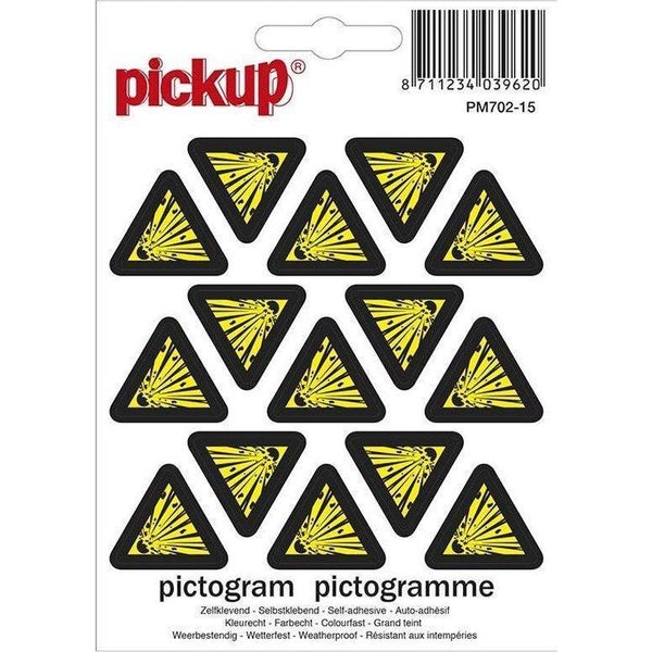 Pictogram mini 25 mm. 15 per vel Explosieve stoffen-PICKUP STICKERS [BO]-Bouwhof shop (6690969747632)