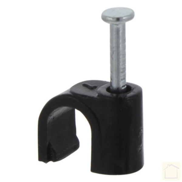 Q-LINK KABELCLIP ROND 7 MM ZWART (20 STUKS)-Installatiematerialen-Bouwhof shop (6135360127152)